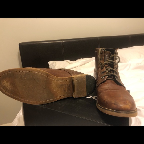 Mens brown leather boots. - Picture 3 of 8